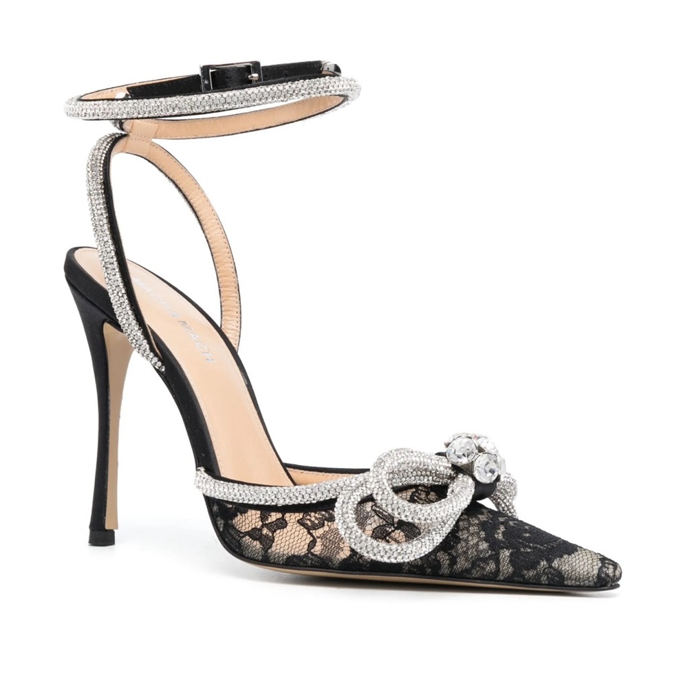 Mach and Mach Black Lace Stiletto Heels - Picture 4 of 4